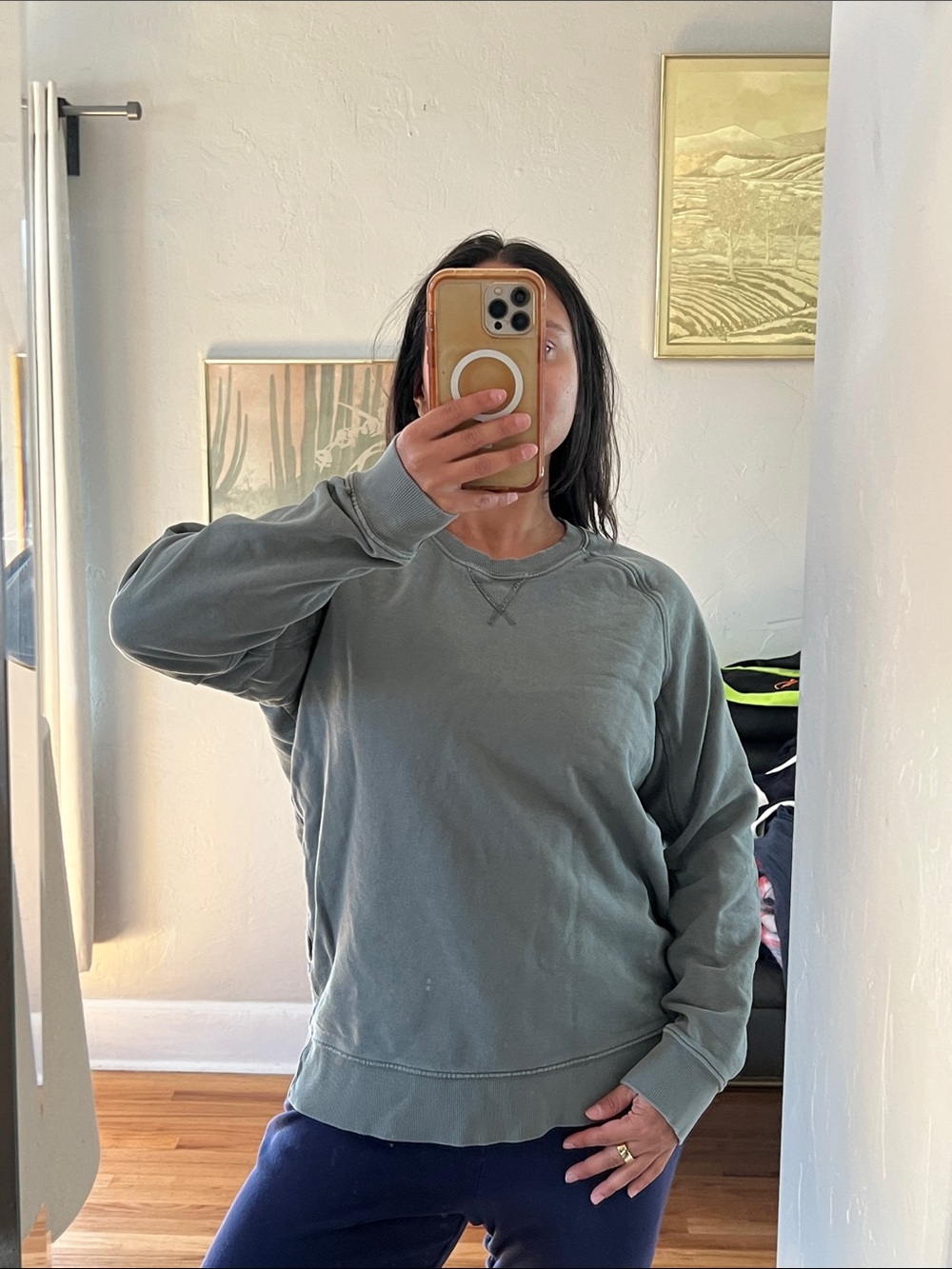 Pact Washed Crewneck Sweatshirt - Slate Green